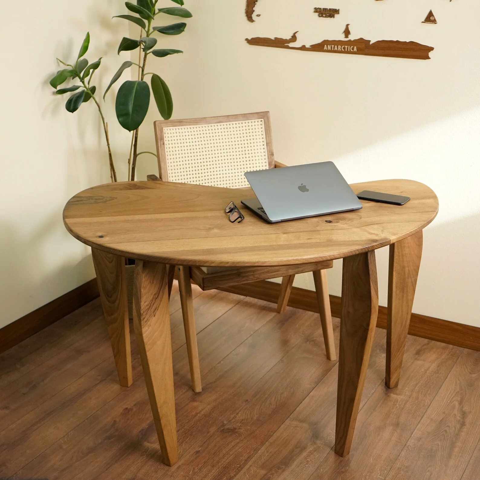 Bean Shaped Walnut Desk - Mid Century Modern Style - Image 3