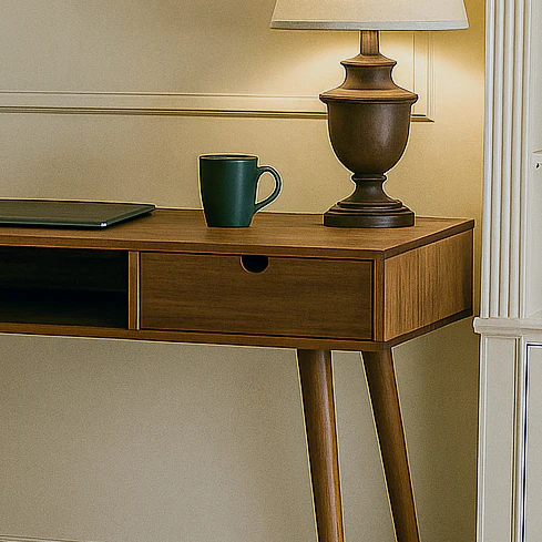 Boho Desk with Drawers - Solid Wood Desk for Small Spaces - Image 5