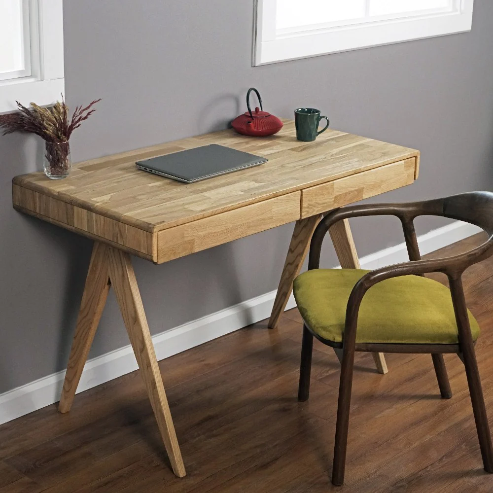 Light Oak Desk with File Drawer - Boho Desk - Image 14