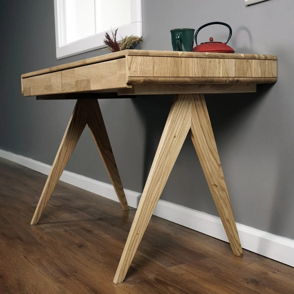 Light Oak Desk with File Drawer - Boho Desk - Image 16