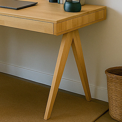 Light Oak Desk with File Drawer - Boho Desk - Image 3