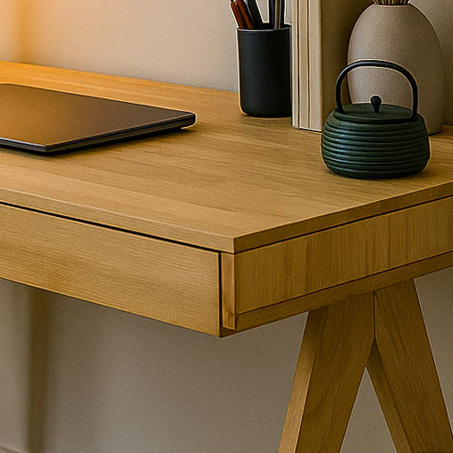Light Oak Desk with File Drawer - Boho Desk - Image 5