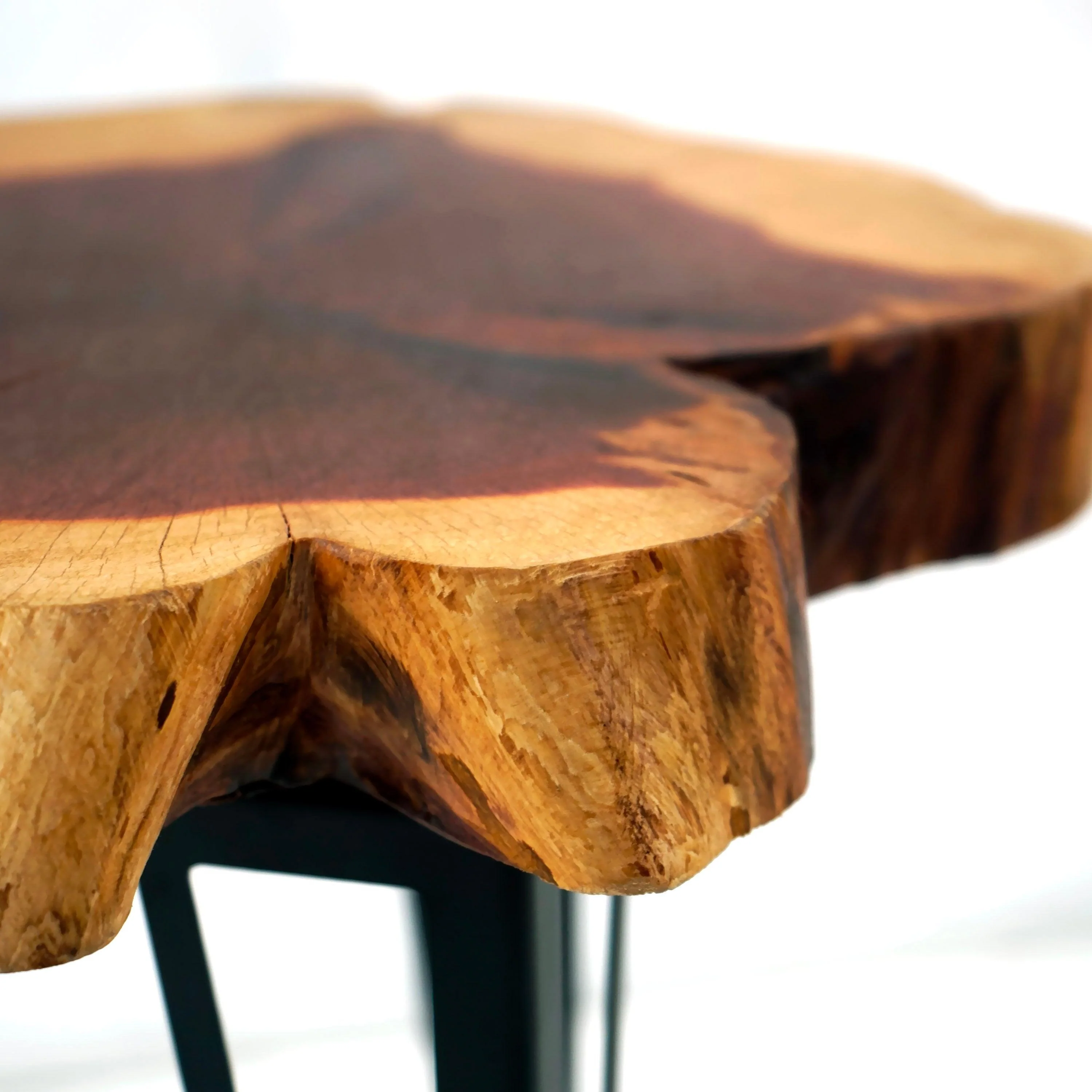 Live Edge Wood Slab Side Table - Red Cedar - Image 3
