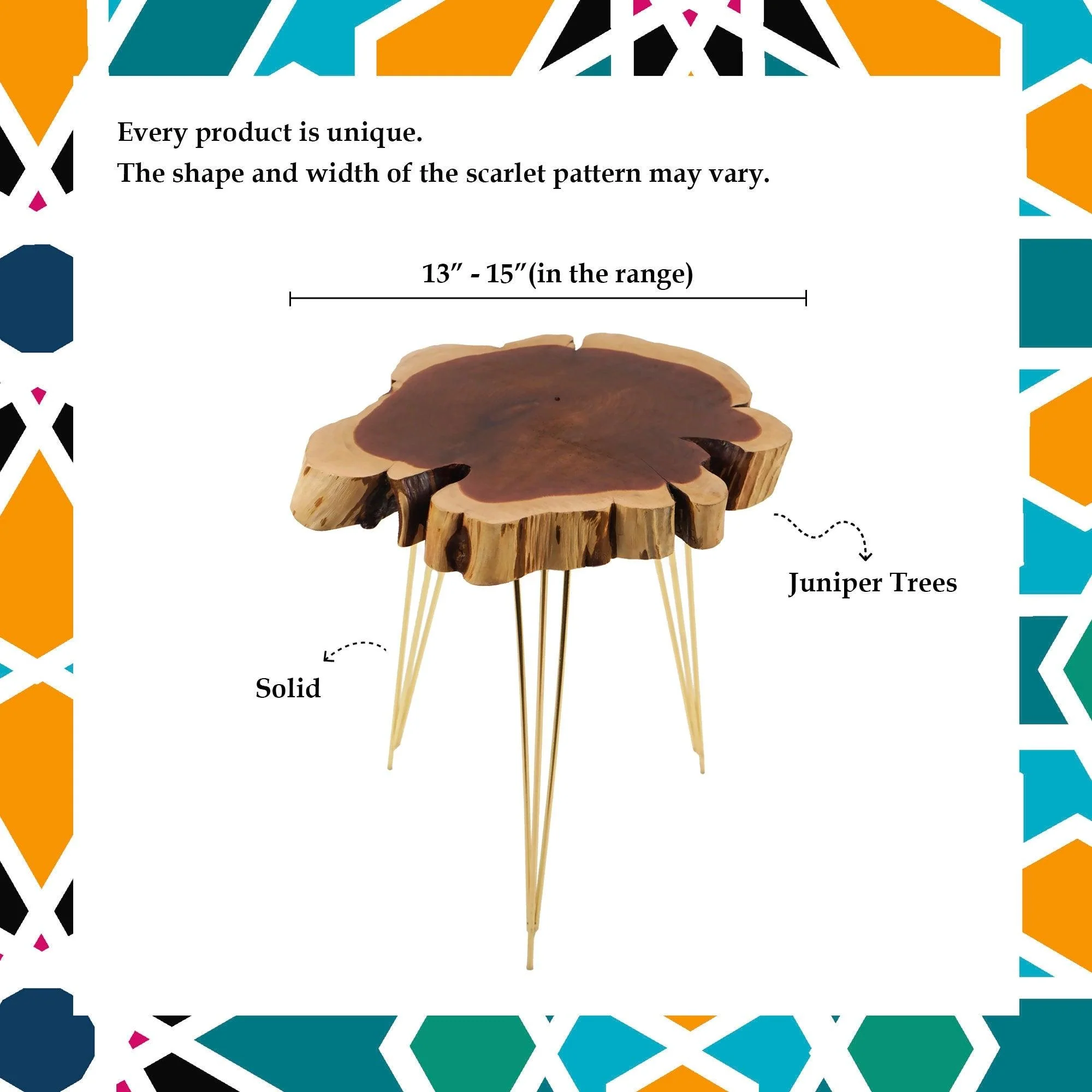 Live Edge Wood Slab Side Table - Red Cedar - Image 9