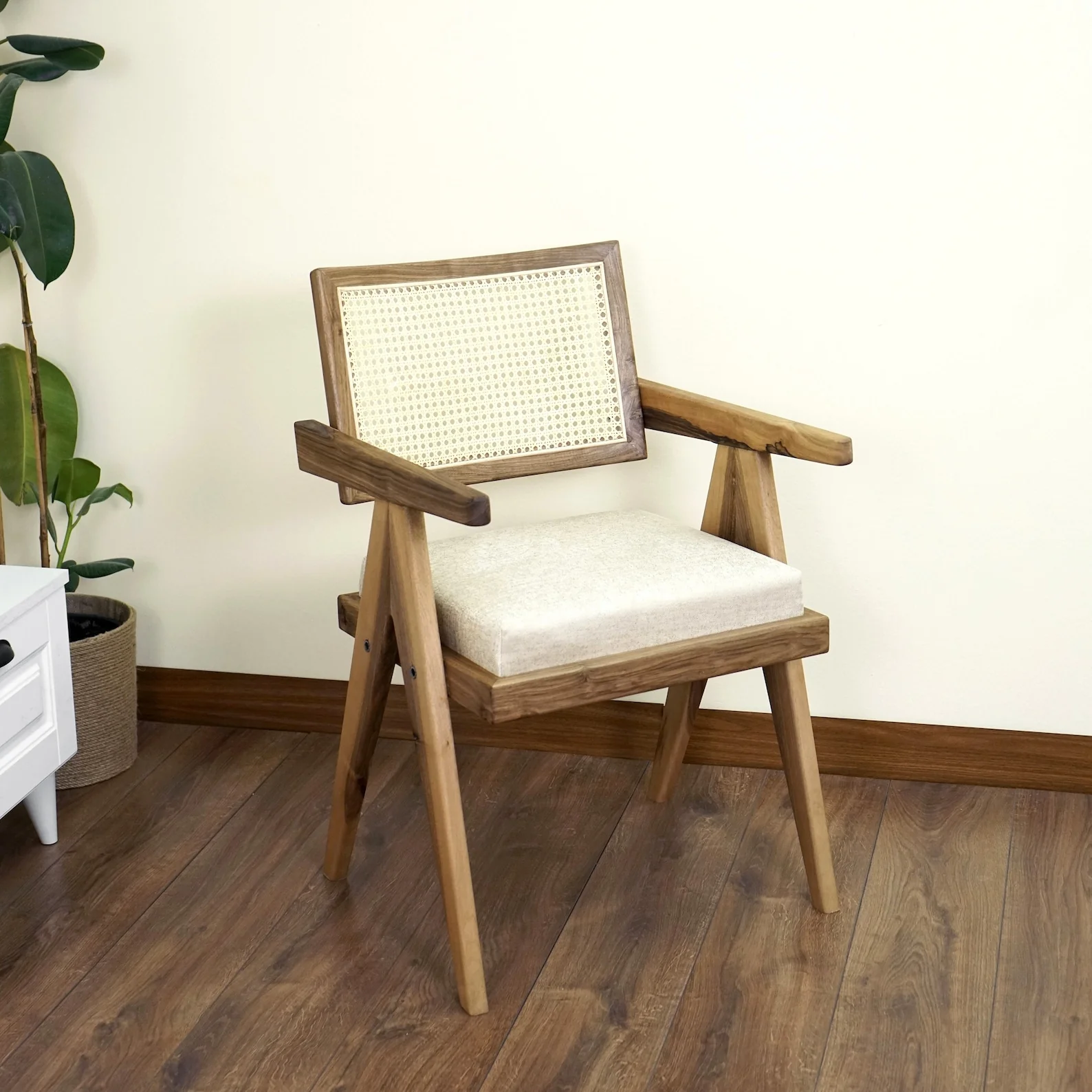Pierre Jeanneret Dining Armchair - Chandigarh Walnut Chair - Image 12