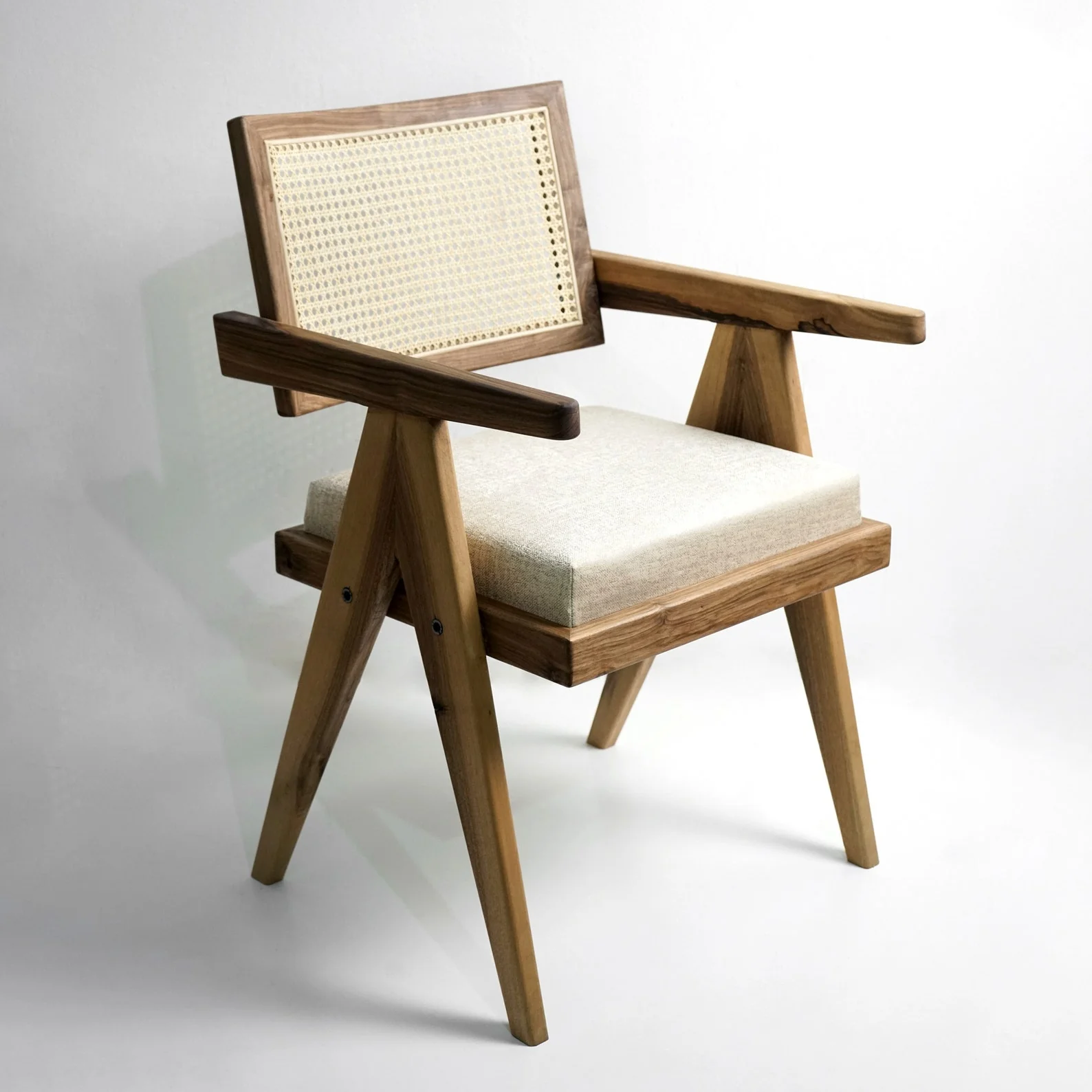 Pierre Jeanneret Dining Armchair - Chandigarh Walnut Chair - Image 13