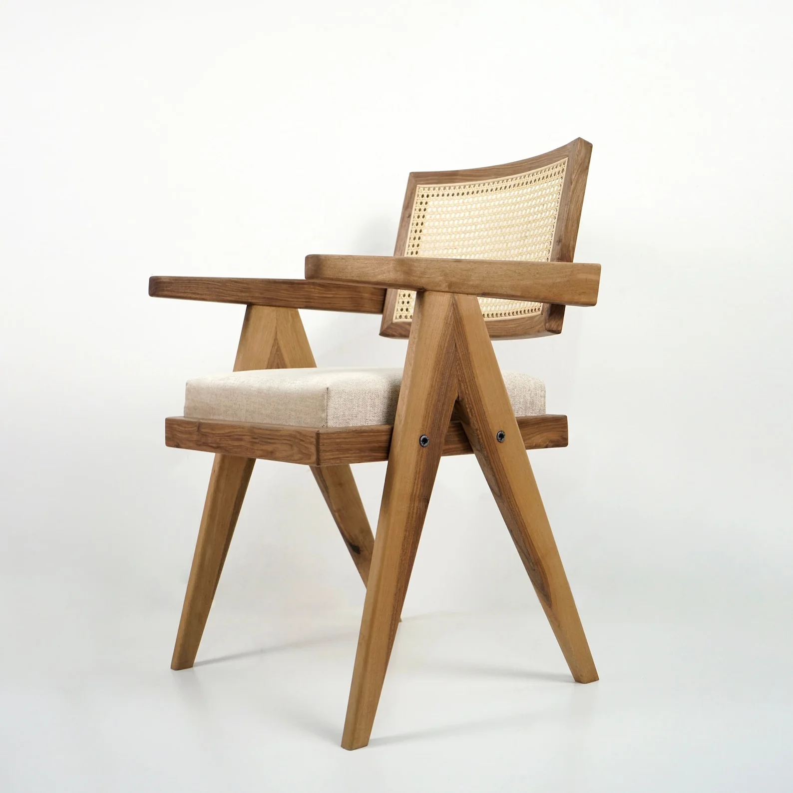 Pierre Jeanneret Dining Armchair - Chandigarh Walnut Chair - Image 5