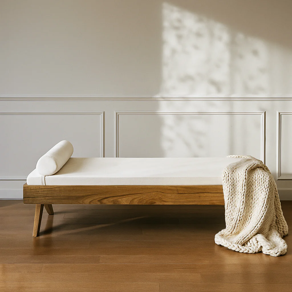 Pierre Jeanneret Solid Wood Daybed - Mid Century Modern Furniture - Image 4