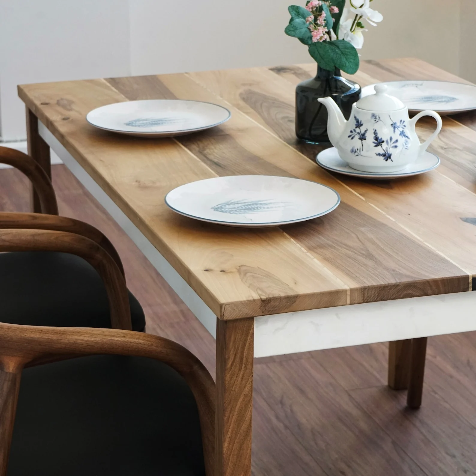 Scandinavian Kitchen Table - Walnut Rectangle Parson Table - Image 12
