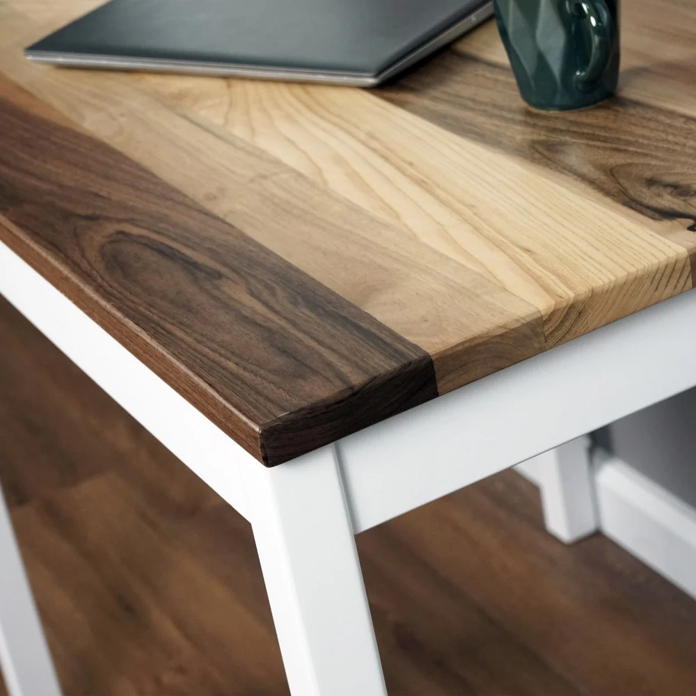 Small Working Table - Scandinavian Walnut Desk with Wooden Legs - Image 4