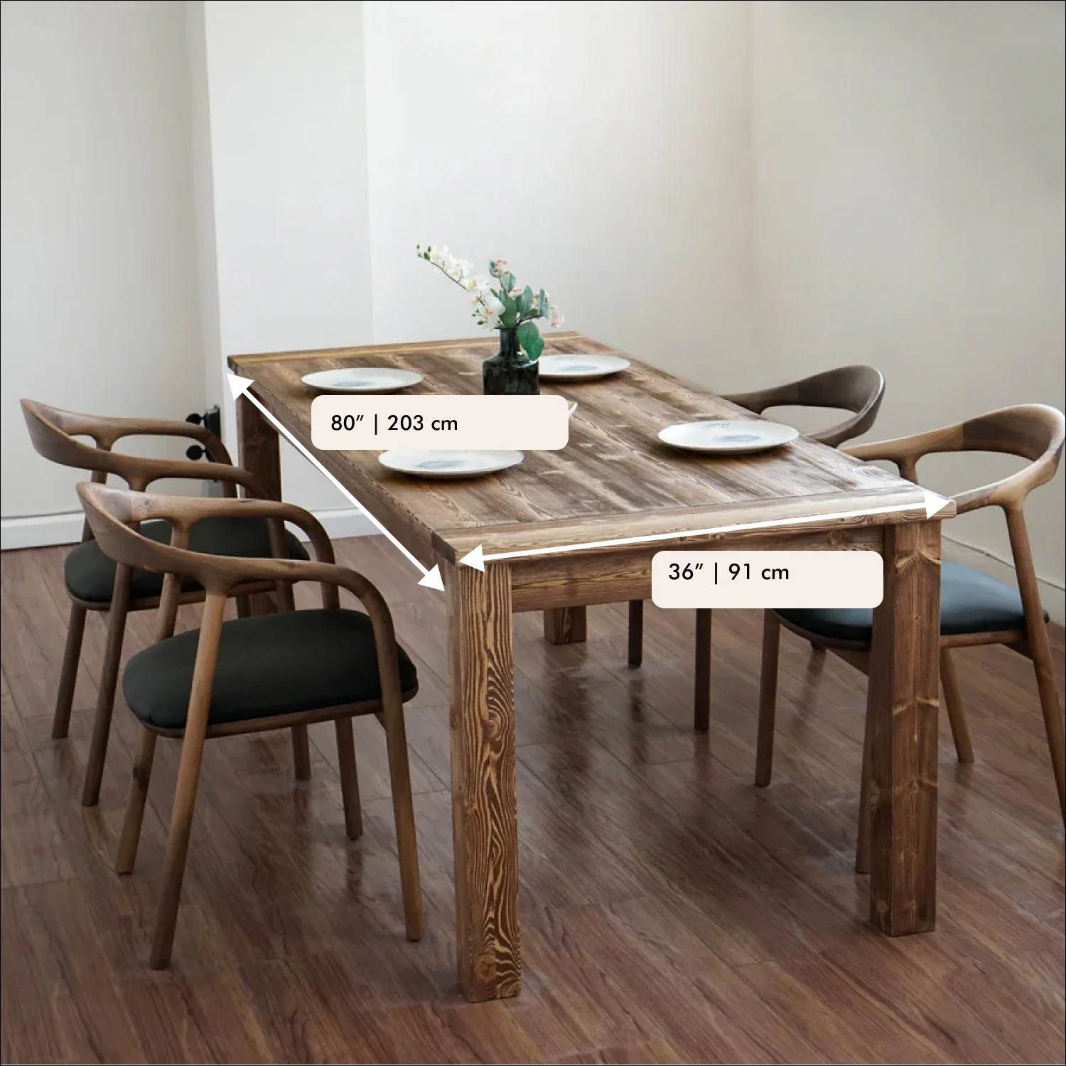 Solid Wood Dining Room Table - Farmhouse Kitchen Table - Image 4
