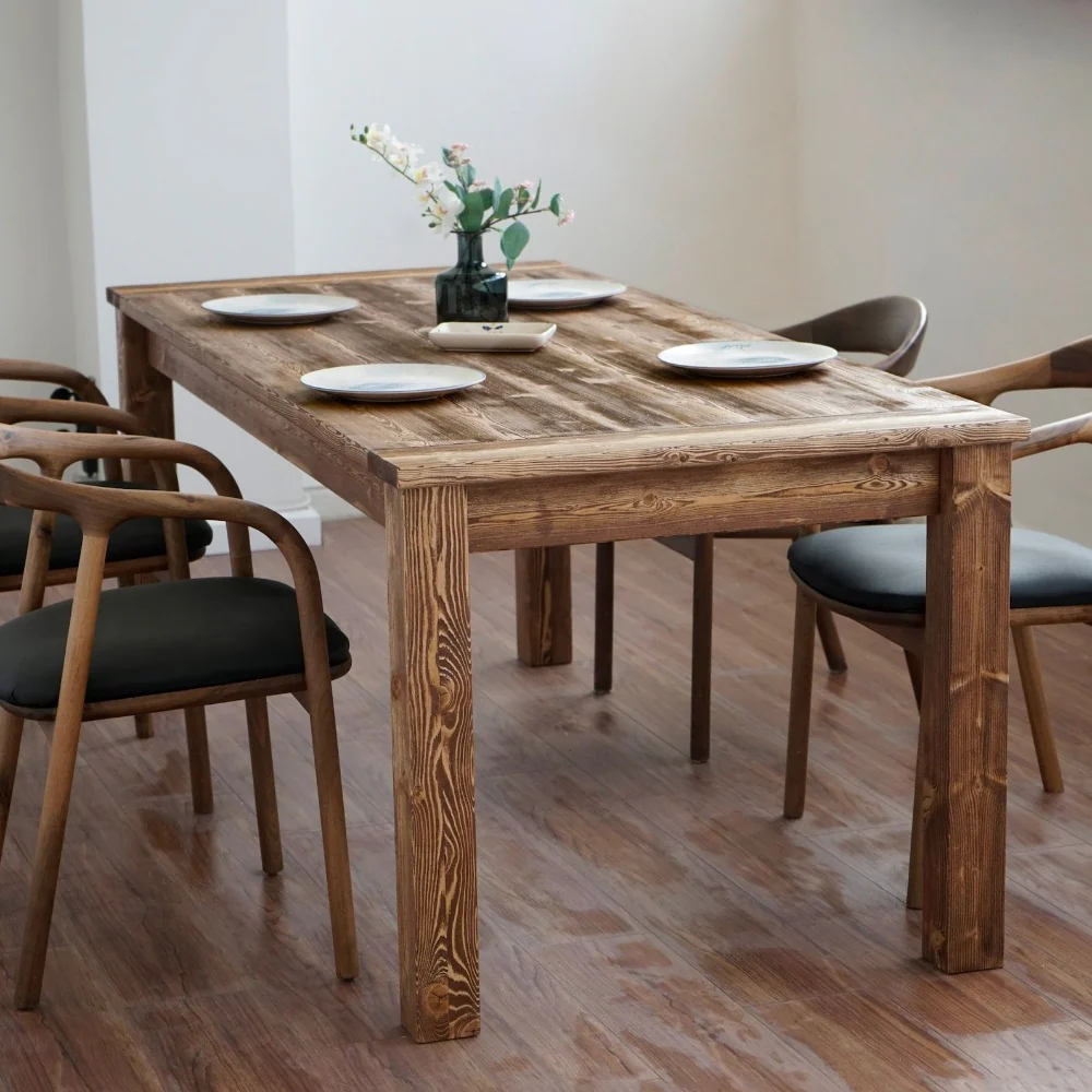 Solid Wood Dining Room Table - Farmhouse Kitchen Table - Image 6