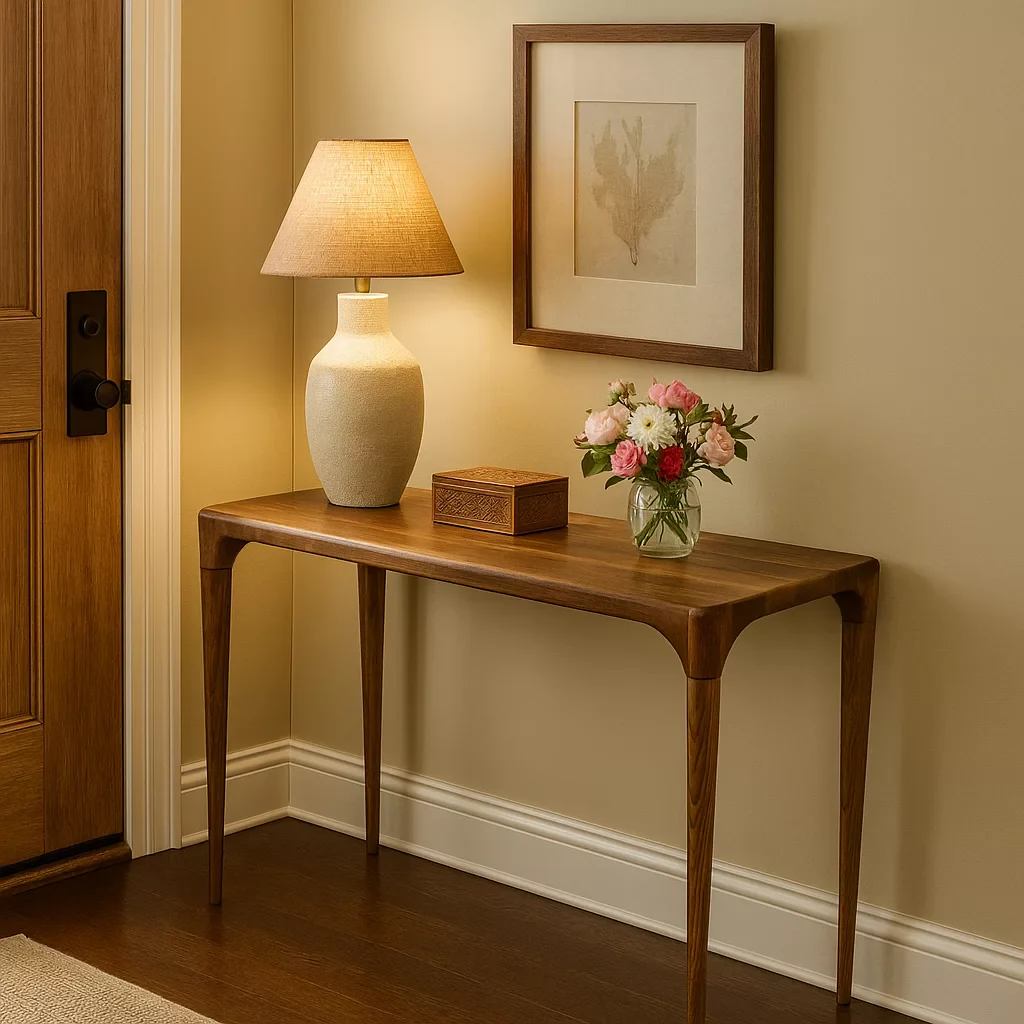 Walnut Console Table - Wooden Entryway Table - Image 3