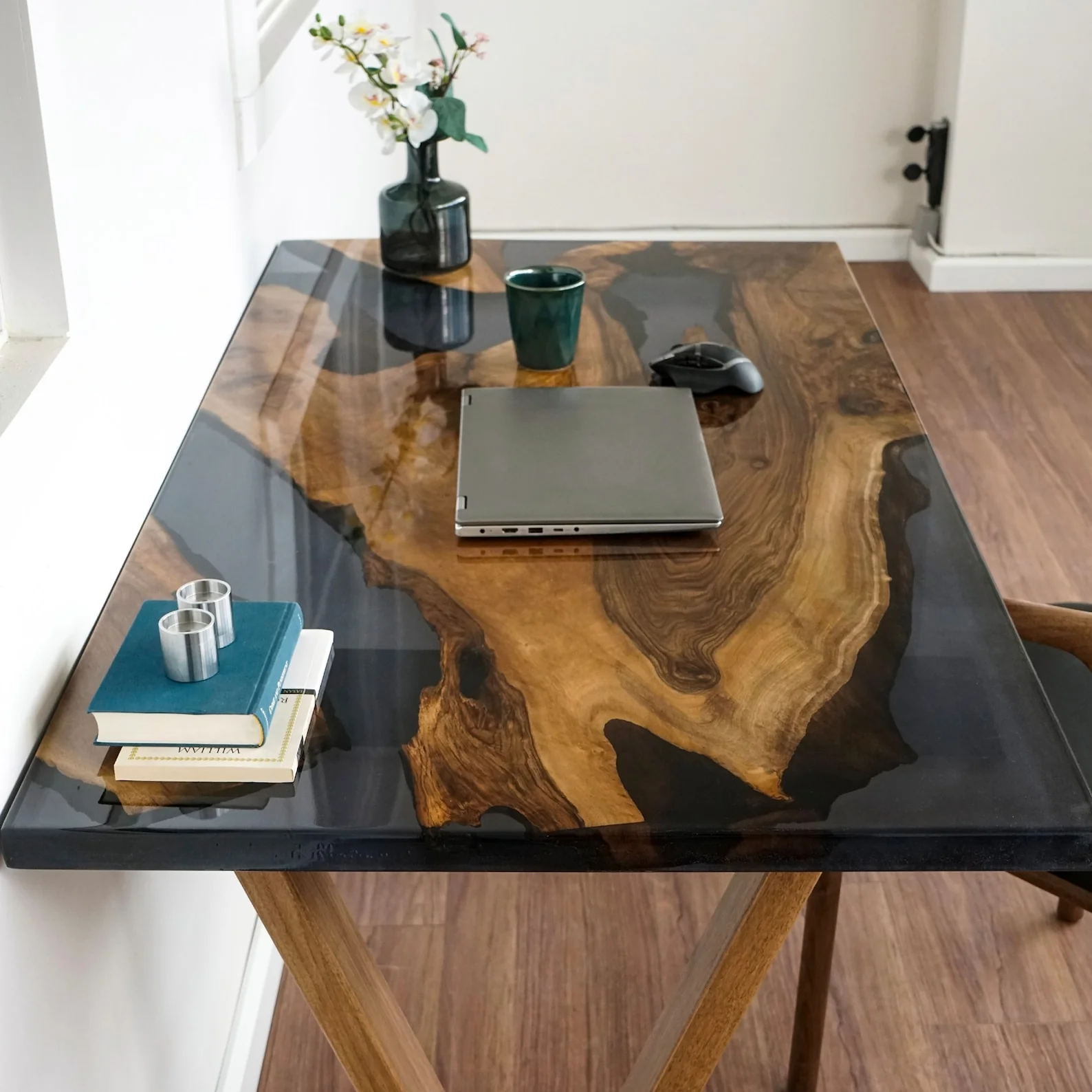 Walnut Desk With Epoxy Details - Image 12