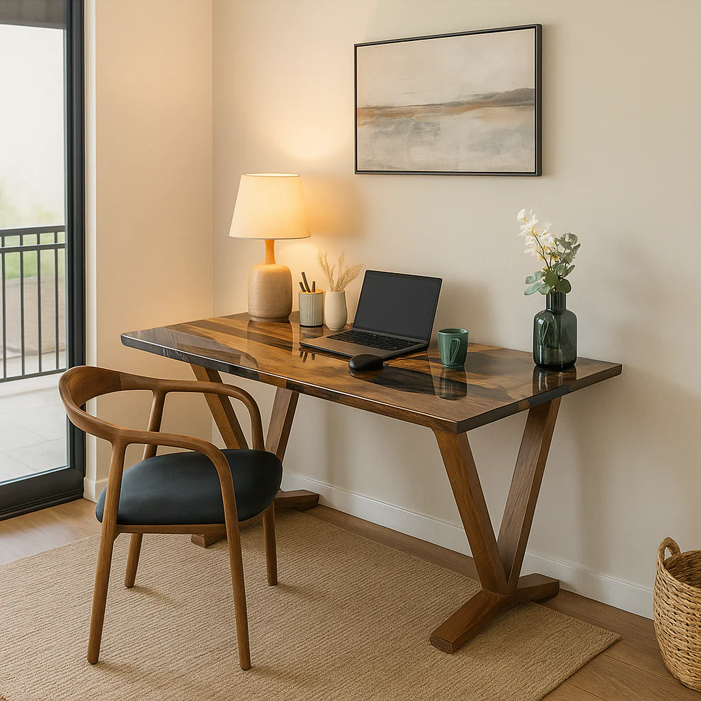 Walnut Desk With Epoxy Details - Image 4