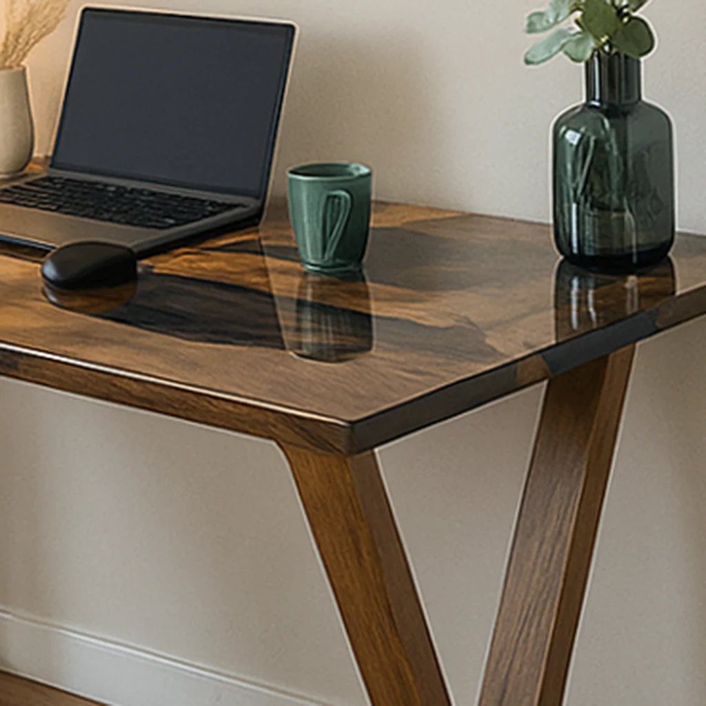 Walnut Desk With Epoxy Details - Image 5
