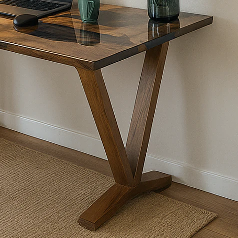 Walnut Desk With Epoxy Details - Image 6