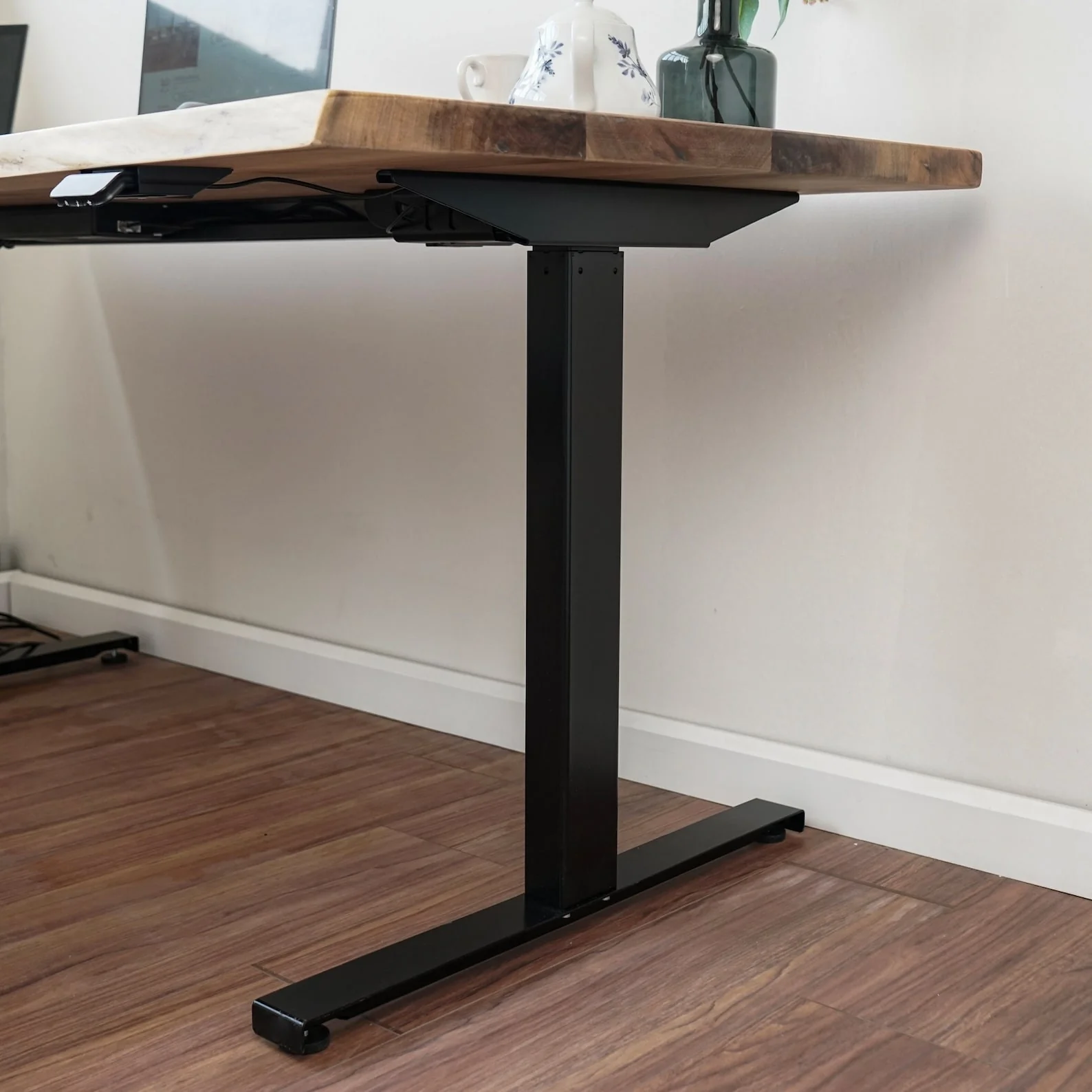 Wooden Live Edge Standing Desk - Adjustable Wood Desk - Image 11