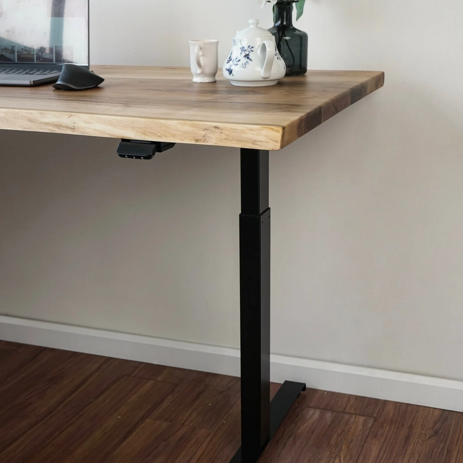 Wooden Live Edge Standing Desk - Adjustable Wood Desk - Image 7